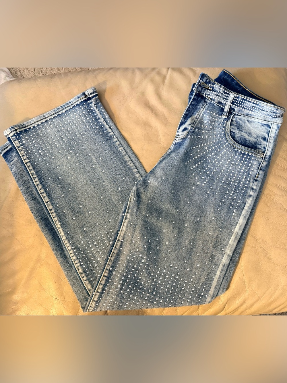 Light Wash Blue Embellished Women's Jeans